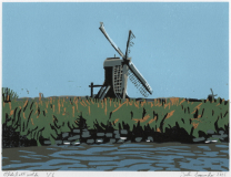 Oldeholtwolde, 2025, Linolschnitt auf Karton, Blatt 21 x 29,7 cm, Druck 15 x 20  cm