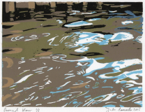 Ossenzijl Wasser, 2025, Linolschnitt auf Karton, Blatt 21 x 29,7 cm, Druck 15 x 20  cm