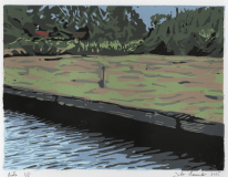 Riete, 2025, Linolschnitt auf Karton, Blatt 21 x 29,7 cm, Druck 15 x 20  cm