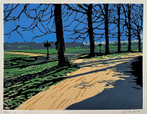 Abzweig, 2022, Linolschnitt auf Büttenpapier,  39x53 cm