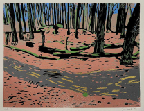 Senke, 2022, Linolschnitt auf Büttenpapier,  39x53 cm