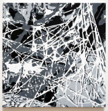 Netzdetail 2, 2013, Linolschnitt auf Leinwand, 32 x 32 cm