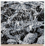 Netzdetail 6, 2013, Linolschnitt auf Leinwand, 32 x 32 cm