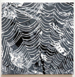 Netzdetail 7, 2013, Linolschnitt auf Leinwand, 32 x 32 cm
