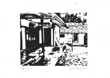 Gyeongju, 2019, Linolschnitt auf Karton, 21 x 29,7 cm