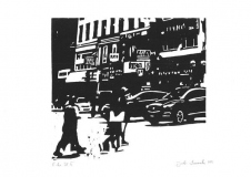 6Ave 39St, 2019, Linolschnitt auf Karton, 21 x 29,7 cm