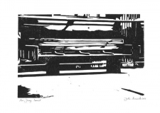 NJ Transit, 2019, Linolschnitt auf Karton, 21 x 29,7 cm