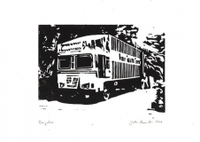 Bangalore, 2019, Linolschnitt auf Karton, 21 x 29,7 cm