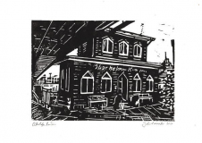 Oberhafenkantine, 2020, Linolschnitt auf Karton, 21 x 29,7 cm