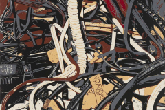 Peter's Scooter, 2021, Linolschnitt auf Leinwand, 100 x 100 cm
