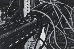 Brandenburg Gate, 2022, Linolschnitt auf Leinwand, 50x60 cm